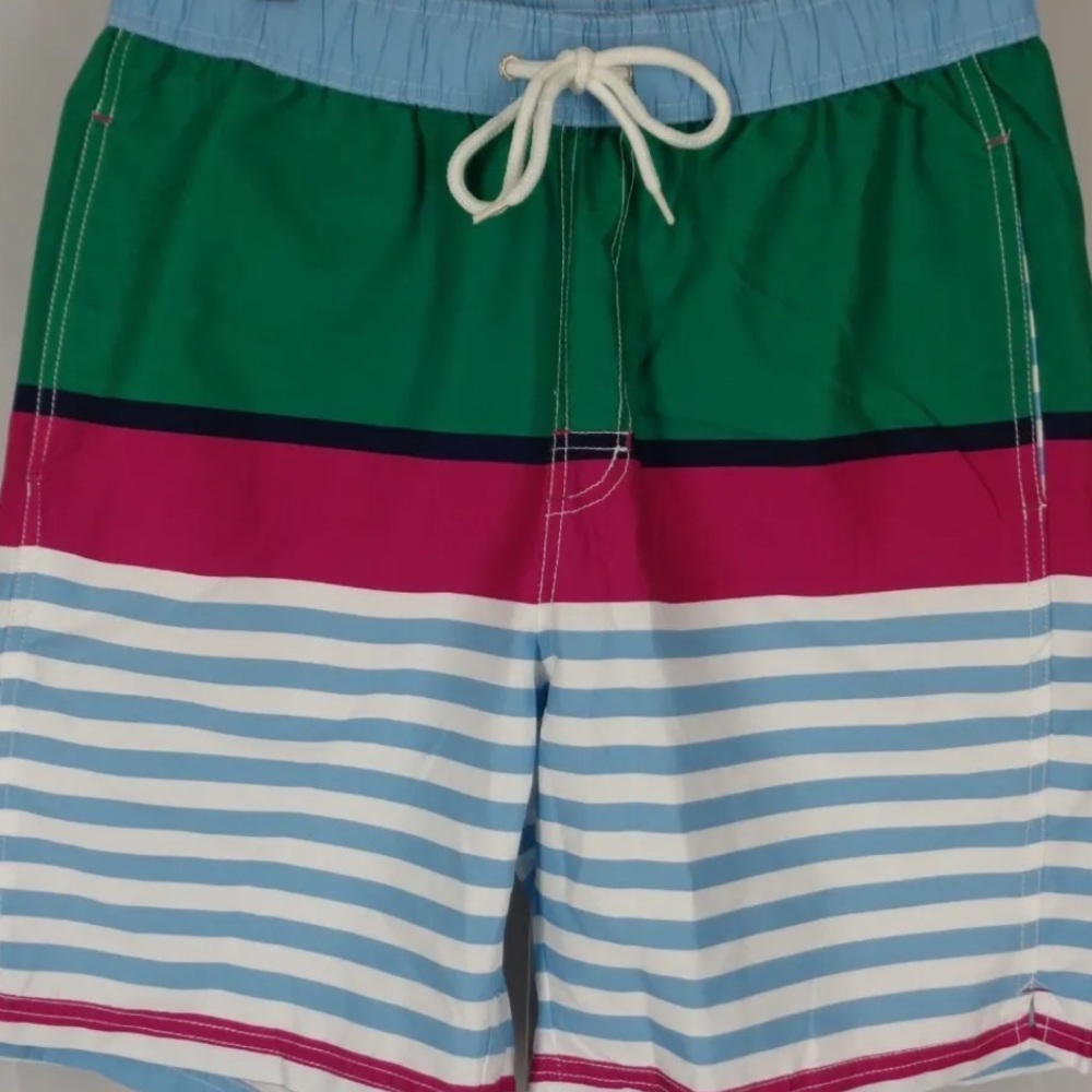 *NWT* Men Thomas Dean Stripe Swim Trunks Mesh Lined W/Pocket